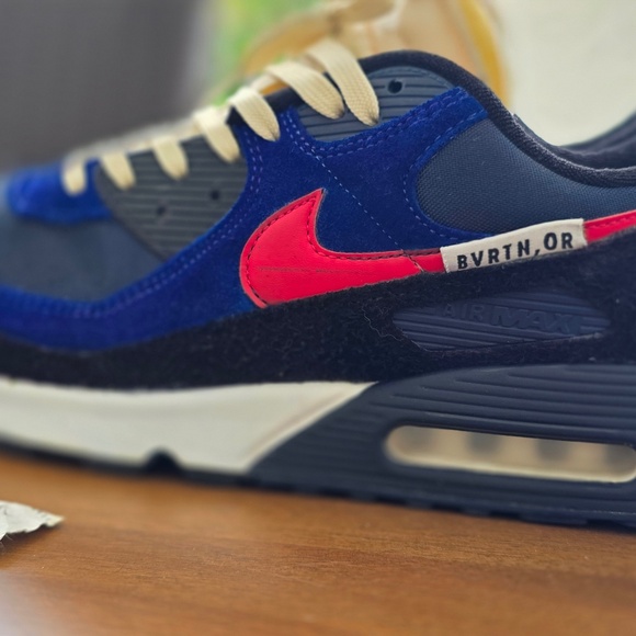 Size 13 - Nike Air Max 90 SE Running Club Deep Royal Mens Sneaker - Picture 3 of 14